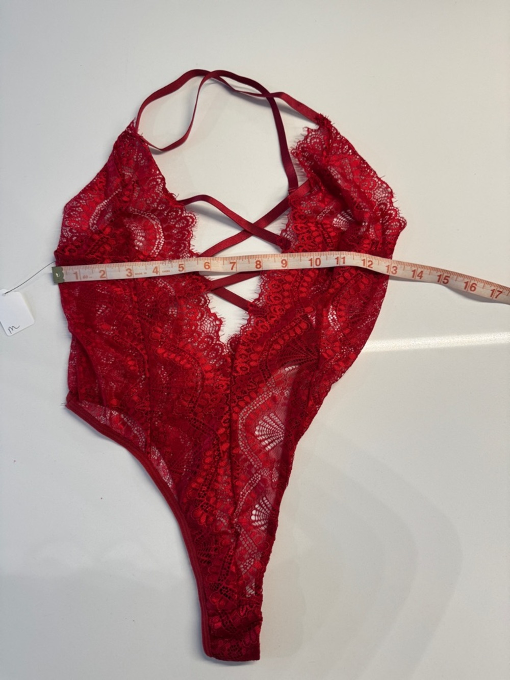 Red Lace Thong Bodysuit Lingerie - Women Medium New NWT - Picture 7 of 10